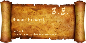 Beder Erhard névjegykártya